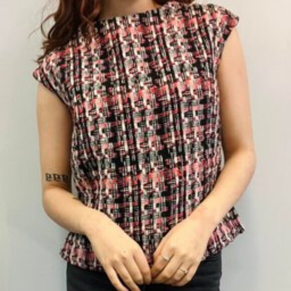 Milly Tweed Cap Sleeve Top - Picture 1 of 2